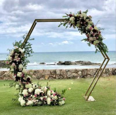 China New Arrival 2021 Geometric Wedding Arch Metal Flower Stand Geometric Wedding Favor Stand Supplier for sale