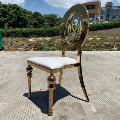 China Best Sell Cheapest Gold Oval Back Chair Cheap Metal Chair Metal Chair Hotel Chair Supplier for sale