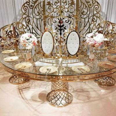 China Supplier the wedding glass coming the wedding table stainless steel table wedding table round wedding table supplier new for sale