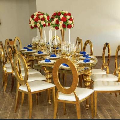 China Glass wedding table stainless steel metal table custom made wedding table shape metal stainless steel longer for sale