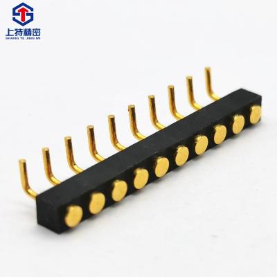 China Fire/Flame Retardant Shangte Bending Gold Plating Electronic Brass Female Pin Male Contact Pogo Pin for sale