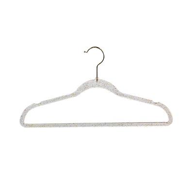 China Transitional New Design Customized Clear Crystal Adult Size Plastic Ornament Cloth Hangers for sale