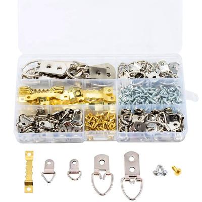 China 185pcs Assortment Photo Frame Viable Heavy Duty Hooks, Sawtooth Hangers Kit With Screws for sale