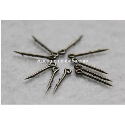 China Outdoor to fish china factory supply fish hook bite high carbon steel straight pin for go fishing size 0.6x15mm for sale