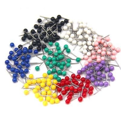 China Colorful 2021 Workplace or Home or Outdoor Grade Ball Shaped Long Plastic Card Pins for Office and Household Ready to Ship for sale