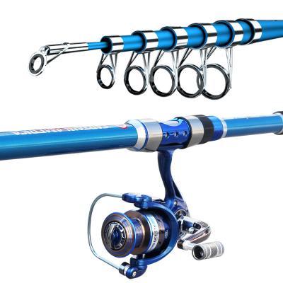 China Carbon Fishing Rod Reel Combo Carbon Fiber Telescopic Fishing Rod Sea Saltwater Freshwater Fishing Rod Set for sale