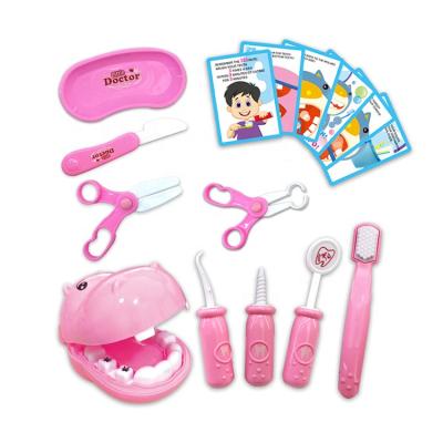 China Dental Doctor Tool Set Toys Hippo Clinic Dentist Doctor Toy Set Educational Role Play Room for sale