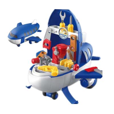 China Tool toys can be stored in the plane 2 IN 1 children tool kit plane toys 33 PCS for sale