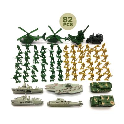 China MINI Military Set Toys Military Soldier Toys For Kids 82PCS Plastic Army Men Soldier Miniature Military Toys For Sale for sale