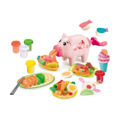 China Lovely Kids Toys Child Educational DIY Play Dough Clay Mold Tools Toy Food Pig BN0282391 for sale