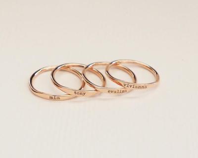 China FASHIONABLE Hot Selling Gold Plated Ring 925 Sterling Silver Custom Name Engraved Rings For Women for sale