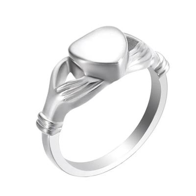 China TRENDY 925 Sterling Silver Heart Memorial Urn Rings For Ashes Keepsake Jewelry for sale