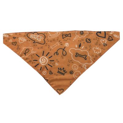 China Viable New Product Designs Brown Triangle Shaped Pet Saliva Towel For Small Cat Dog Bandana Scarf for sale