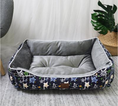 China Wuxi Danyi Pet Products Viable Stars Printed Canvas Pet Bed for Dogs and Cats for Wholesale for sale