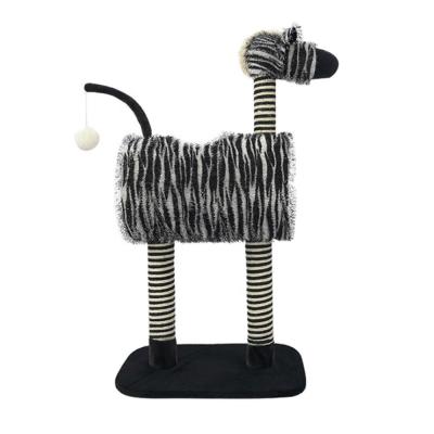 China Factory Price Pet Products Viable Small Sisal Pole Wooden Cat Trees With Plush Toys for sale