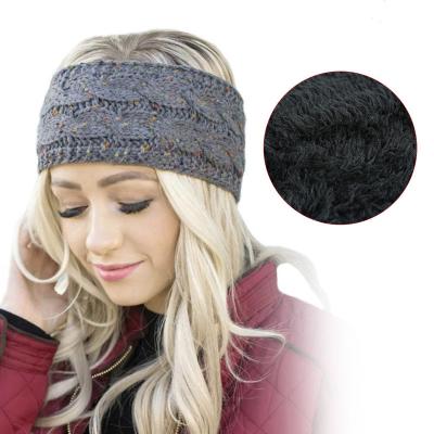 China New sporty woolen knitted headband plus velvet hearing protection autumn and winter headband headwear hair accessories warm women for sale