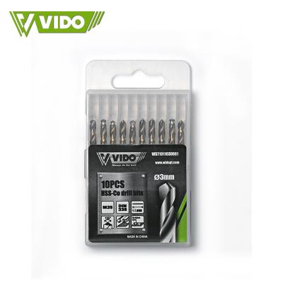 China Wood/metal/steel drilling VIDO 3mm M35 4341 hss drill bit set for wood metal for sale