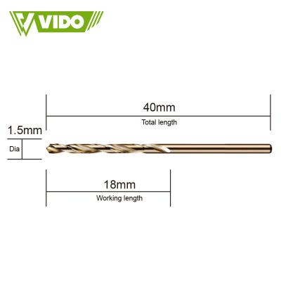 China Wooden / Metal / Impact Drill Bit m35 4341 Steel Material Straight Drilling VIDO 1.5mm Small Shank for sale