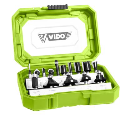 China VIDO 1/4 6.35mm Tungsten Carbide Inserts Router Bit Combo For Wood Milling Cutter Set for sale