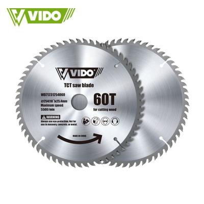 China Cutting Wood VIDO 10in 254mm 60T Tungsten Carbide Tilted Cutting CTT Wood Circular Saw Blade for sale