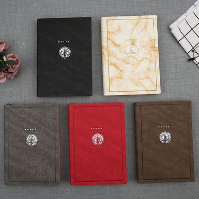 China Custom Logo Printed Debossed Soft Luxury Business Hardcover 2021 Stationary PU Planner Leather Notebook for sale