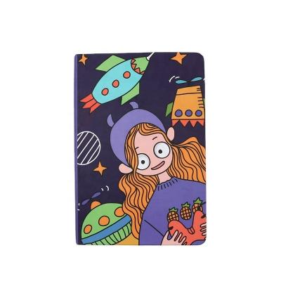 China 2021 popular wholesale cheap hardcover book cartoon sewing thread notebook A5 student diary printing notebook for sale