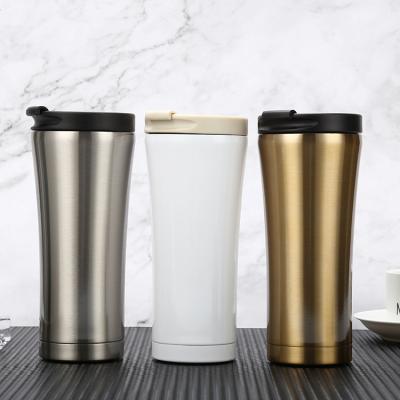 China 2022 New Product 500ml 18/8 Double Wall Disposable Coffee Tumbler, Travel Stainless Steel Vacuum Insulated Coffee Cup With Silicone Sleeve for sale