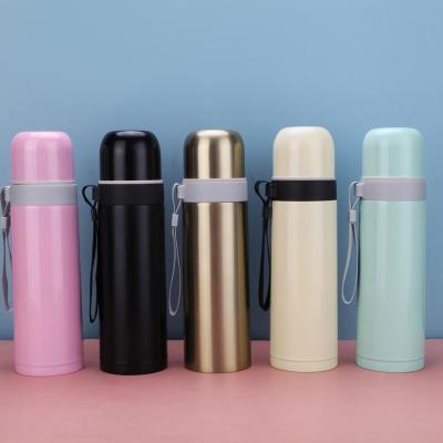 China Vacuum Thermos Stainless Steel Bullet Flask Portable 500ml Water Bottle 24 Hours Hot Cold Tea With Bag for sale