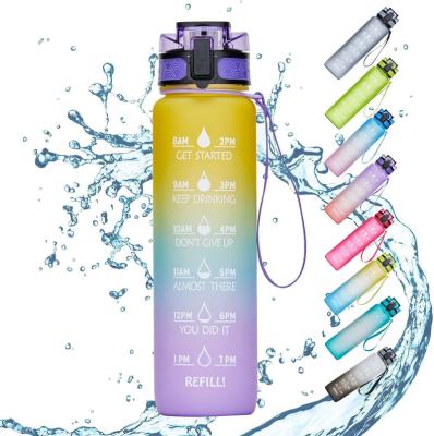 China Best Viable Water Bottle Gym And Outdoor Sports Bottle Time Marker 32oz BPA Motivational Leak Free Water Bottle for sale