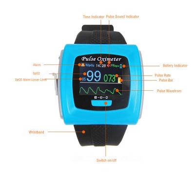 China Wearable pulse oximeter Wrist Finger Tip Pulse Oximeter with Alarm SPO2 PR oximetro de dedo for adult baby kids for sale