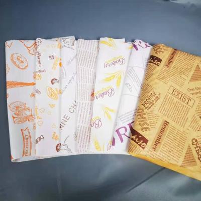 China Custom Parchment Food Grade Waxed Paper Food Wrapping Paper Waxed Tissue Paper Printed for sale