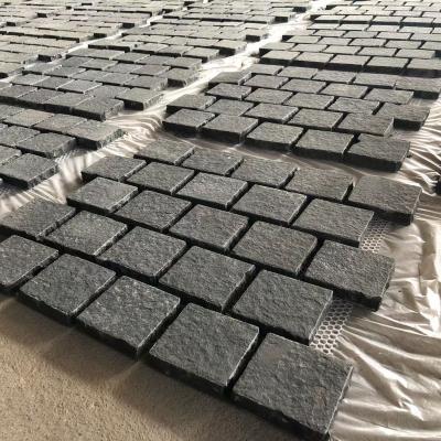 China Eco - Friendly Basalt Black For Natural Split Paving Cube Stone for sale