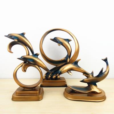 China Europe Mediterranean creative dolphin pieces ornaments living room wine TV cabinet wall decoration resin supply process for sale