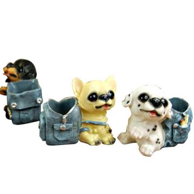 China Europe New Products Handicrafts Resin Supply Black And White Dog Resin Handicraft for sale