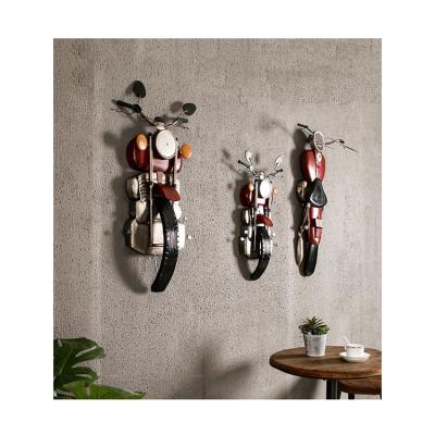 China Eco-friendly Creative Antique Wall Iron Tapestry Decorative Metal Crafts Motorcycle For Shop Wall for sale