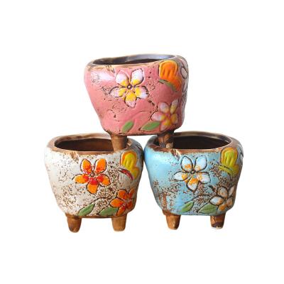 China Europe Direct Sales Mini Ceramic Succulent Western Style Resin Model Plant Pot Outdoor Flower Pots for sale