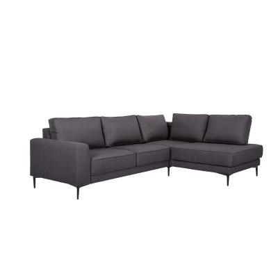 China European Convertible Sofa Set Sectional Gray Fabric Corner Sofa L-Shaped Dark Couch Living Room 5 Seater for sale