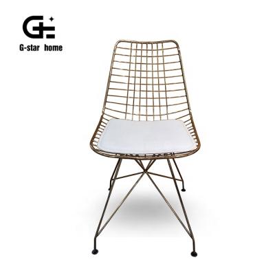 China Mesh Modern Outdoor Furniture Dining Chair Set Wire Mesh Metal Dining Chair for sale