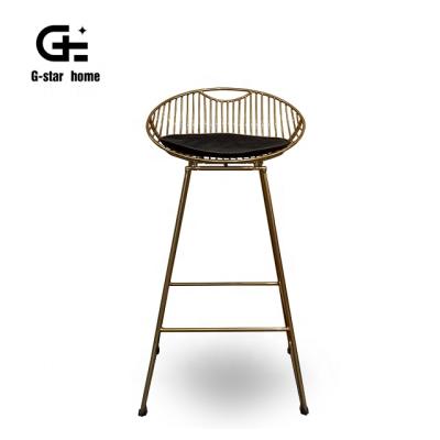 China Modern Modern Stainless Steel Wire High Bar Golden Chair For Counter for sale