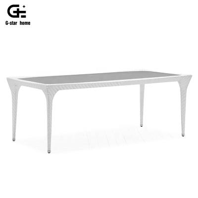 China Waterproof Commercial Patio Furniture Outdoor Serving Table White Outdoor Table for sale