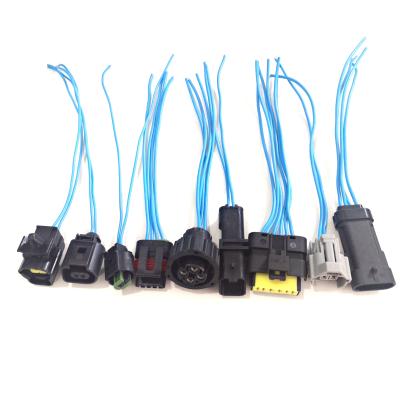 China High Quality Custom 2 Pin Automotive Car Bulb Socket h7 h11 9004 2 pin 9005 9006 9007 9008 Braids Headlight Wire Light Harness for sale