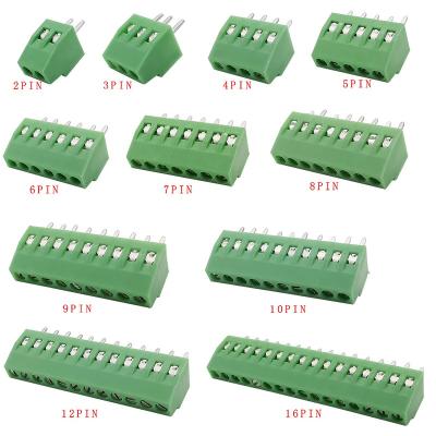 China 2P 3P 4P 5P 6P 7P 8P 9P 10P 12P 14P 16P Electrical Splice Terminal Block 2.54 mm Pitch PCB Screw Terminal Block 11 - A.W.G. 20 for sale