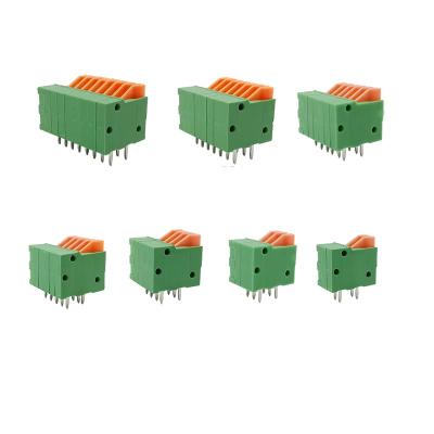 China 2.54mm Pitch 2P-10Pin Right Angle PCB Mounted A.W.G. Wire Connectors ST83Y-381 26-20 Spring Screwless Electrical Terminal Block for sale