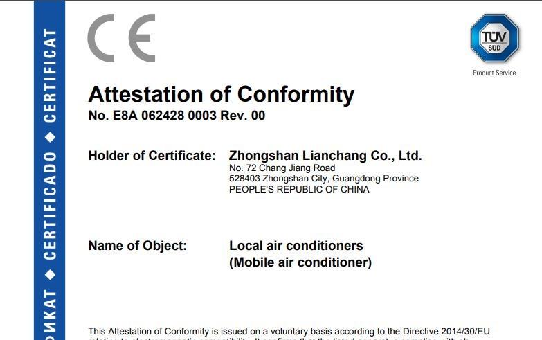 CE - Zhongshan Lianchang Co., Ltd.