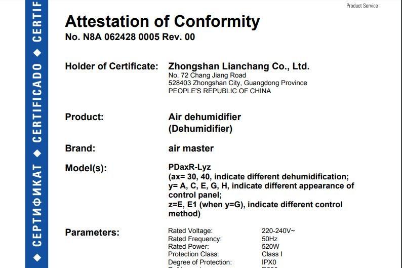 CE - Zhongshan Lianchang Co., Ltd.