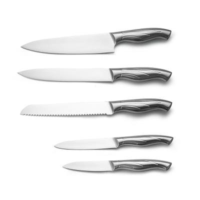 China Viable Stainless Steel Hollow Handle Knife Set Chef Knife Set 5PCS Kitchen Knives for sale