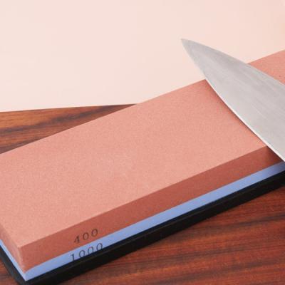 China Viable Knife Sharpener Sharpening Stone 400/1000 Grit Dual Grit Whetstone with Angle Guide for sale