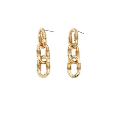 China New Fashion Chunky Geometrical Hoops AlloyPlated Rectangle Frosted Hot Thick Oval Metallic Feeling Circle Frosted Hoop Earrings for sale