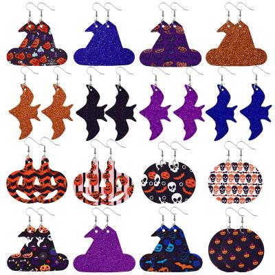 China TRENDY Jewelry Accessories For Women Scary Ghost Pumpkin Eardrops Leather Halloween Tassel Earring GirlsWholesale for sale