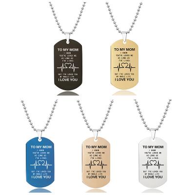 China TRENDY Wholesale Stainless Steel Non Tarnish Free Waterproof Jewelry Pendant Necklace Father Mother's Day for sale